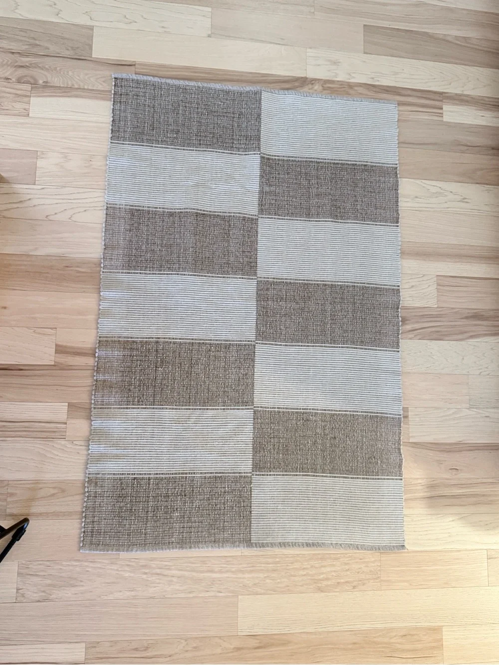 Lauren Liess box elder checked cotton rug 4x6
